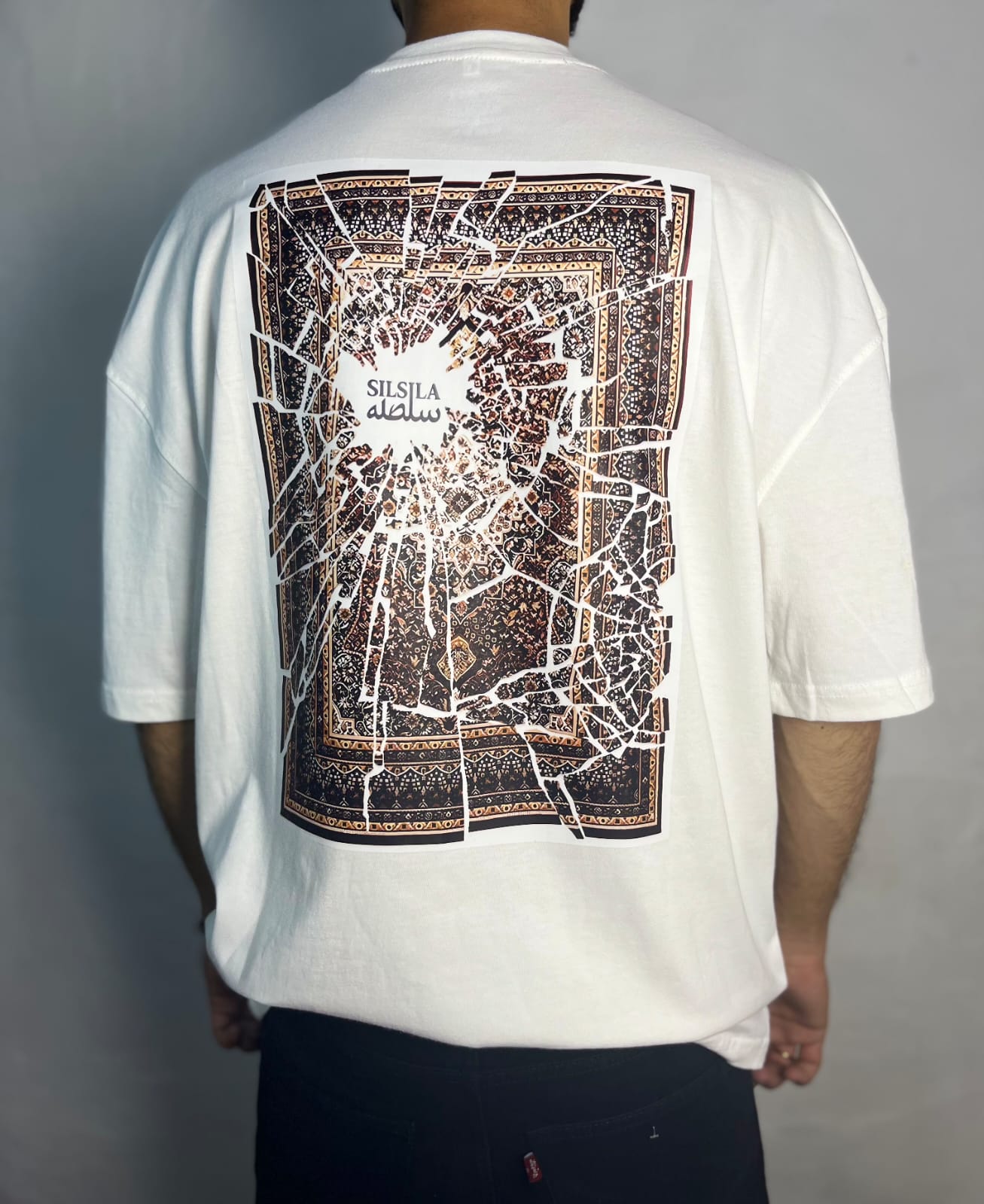 SILSILA WHITE BREAKY DROP SHOULDER TEE